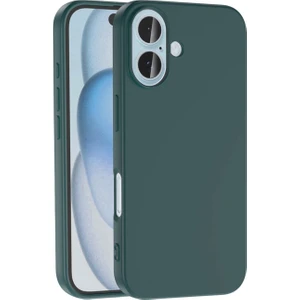 Caseworld Apple iPhone 16 Plus ile Uyumlu Kapak Içi Kadife Lansman Silikon Kılıf - Yeşil