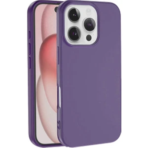 Caseworld Apple iPhone 16 Pro ile Uyumlu Kapak Içi Kadife Lansman Silikon Kılıf - Mor