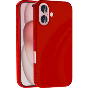 Caseworld Apple iPhone 16 ile Uyumlu Kapak Içi Kadife Lansman Silikon Kılıf - Kırmızı