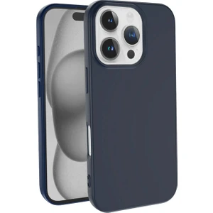 Caseart Apple iPhone 16 Pro Max ile Uyumlu Kapak Içi Kadife Lansman Silikon Kılıf - Lacivert