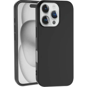 Caseart Apple iPhone 16 Pro Max ile Uyumlu Kapak Içi Kadife Lansman Silikon Kılıf - Siyah