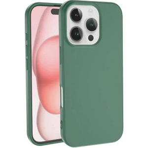 Caseart Apple iPhone 16 Pro ile Uyumlu Kapak Içi Kadife Lansman Silikon Kılıf - Yeşil