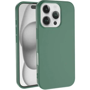 Caseart Apple iPhone 16 Pro Max ile Uyumlu Kapak Içi Kadife Lansman Silikon Kılıf - Yeşil