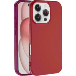 Caseart Apple iPhone 16 Pro ile Uyumlu Kapak Içi Kadife Lansman Silikon Kılıf - Kırmızı