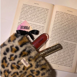 Leopar Desenli Fiyonk Detaylı Cüzdan/ Leopar Desenli Peluş Kumaşlı Mini Cüzdan