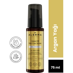 Argan Yağı Saç Bakım Serumu 75 ml Vegan Formül Tüm Saç Tipleri için Güçlendirici