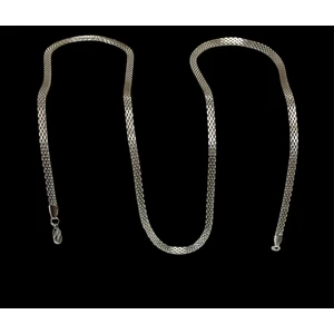 Saat Farkı Gümüş Renk Hasır Örme Çelik Erkek Kolye 65 cm (3mm)