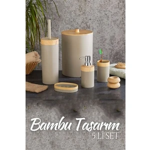 5 Li Banyo Seti Bambu Design Latte