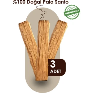 Hediyelik Palo Santo Ağaç Tütsü 3 Adet Sertifikalı (Peru)
