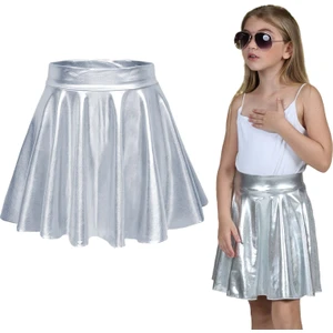 ERDEM KIDS Metalik Parlak Işıltılı Şortlu Kloş Parti, Gösteri, Etkinlik, Bayramlık, Etek