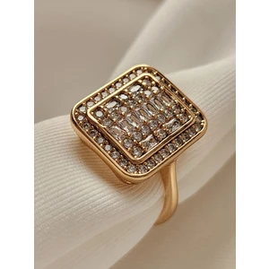 Baget Yüzük Zirkon Taş Rose Gold Çelik Yüzük