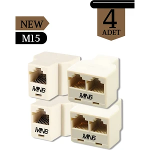 M15 Kablo BIRLEŞTIRICI/4ADET-3KABLO Girişli-Cat5/5e-Cat6-Uyumlu/lan Kablosu Birleştirici Ara Aparatı