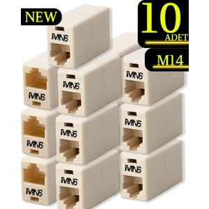 M14 Kablo BIRLEŞTIRICI/10ADET-CAT5/5E-CAT6-UYUMLU/LAN Kablosu Birleştirici Ara Aparatı