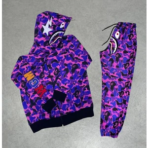 Bape Çocuk Alt Üst Takım Seti Eşofman Hırka Ikili Takım