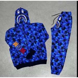 Bape Çocuk Alt Üst Takım Seti Eşofman Hırka Ikili Takım