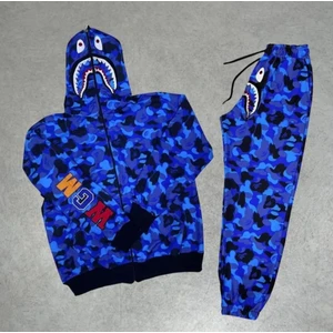 Bape Çocuk Alt Üst Takım Seti Eşofman Hırka Ikili Takım