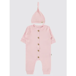 Civil Baby Bebek Patiksiz Tulum 1-6 Ay Pembe