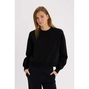 Boxy Fit Bisiklet Yaka Basic Düz Kalın Sweatshirt E4732AX25SP