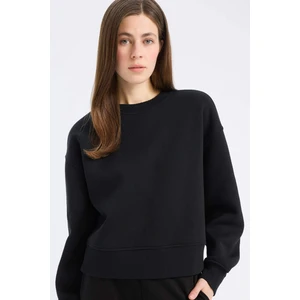Boxy Fit Bisiklet Yaka Basic Düz Kalın Sweatshirt E9616AX25SP