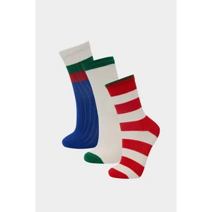 Erkek Çocuk 3'lü Pamuklu Uzun Çorap E5518A8NS