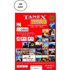 TW-2000 210X297 mm Lazer Etiket 100 Adet