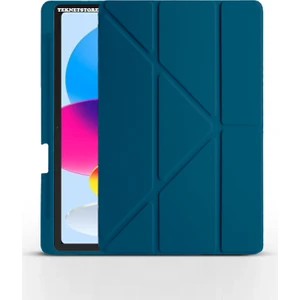 TEKNETSTORE Apple iPad 10. Nesil 2022 10.9 Inç Kılıf Kalem Bölmeli Silikon Standlı Kılıf Origami