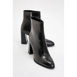 Jewel Siyah Cilt Kadın Topuklu Bot