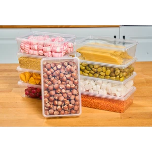 Plastik Saklama Kabı Kendinden Kapaklı 1 lt 19 x 13 x 6 cm 10 Adet