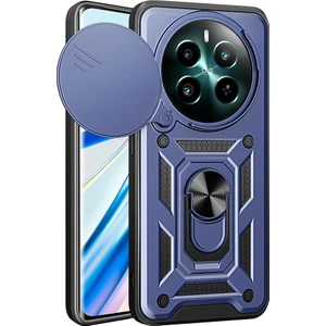 Realme 12 Uyumlu Kılıf Yüzüklü Sürgülü Kamera Korumalı Pars Lacivert
