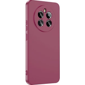 Realme 12 4g Uyumlu Kılıf Lansman Içi Kadife Silikon Mürdüm