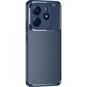 Xiaomi Redmi Note 14 Uyumlu Kılıf Negro Karbon Desen Lacivert + Ekran Koruyucu