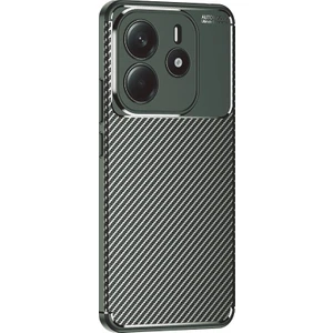 Xiaomi Redmi Note 14 Uyumlu Kılıf Negro Karbon Desen Yeşil + Ekran Koruyucu