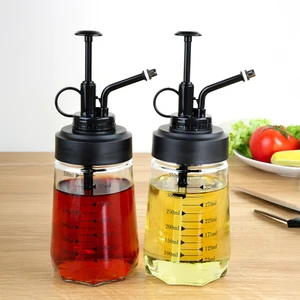 2'li Cam Sprey Yağdanlık Seti - Yağ Püskürtücü Yağlık Sirkelik Zeytinyağı Sıvıyağ Şişesi 2X370ML