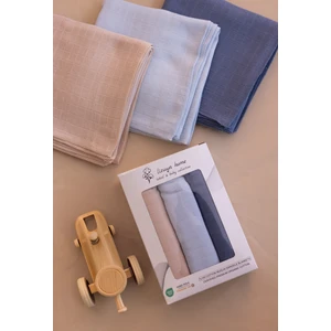 Lizayn Tekstil Çok Amaçlı Müslin Örtü & Battaniye 3'lü Set %100 Pamuk Oeko-Teks Sertifikalı 80X80 cm