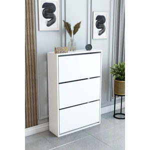 Barin Design 3 Raflı Ayakkabılık Düşer Kapak Kayar Kapak Vestiyer Portmanto Katlı Bölmeli Kapı Önü Modern