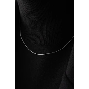 By Florya Jewelry Çelik Topçuklu İnce Balık Sırtı Yılan Zincir Kolye İnce İtalyan Zinciri 1 mm Zarif Minimal Kombinlik