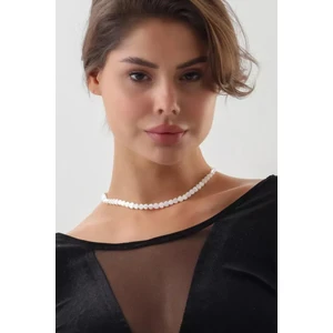 Beyaz Sedefli Kalp Kolye