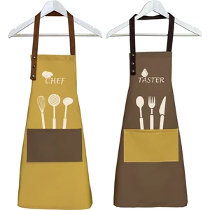 Kumaş Mutfak Önlüğü Seti 2'li Leke Tutmaz Su Itici %65 Pamuk %35 Polyester Chef Taster Önlük