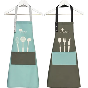 Kumaş Mutfak Önlüğü Seti 2'li Leke Tutmaz Su Itici %65 Pamuk %35 Polyester Chef Taster Önlük