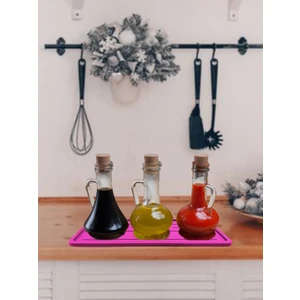Silikon Yağdanlık Altlığı - Yağ Standı - Sabunluk Altlığı - Çok Amaçlı Organizer - Tezgah Sunum Düzenleyici 27X11 cm