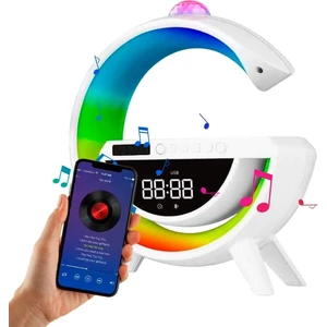 Dijital Saat ve Alarmlı Radyolu Rgb Ledli Kablosuz Şarjlı Bluetooth Hoparlör