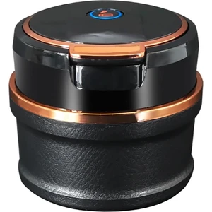 Araç Içi Mavi Işıklı Porselen Küllük Bardaklıklı Krom Renk Havalandırma Tip Kapaklı Mavi Renk Işıklı Yanmaz Koku Geçirmez