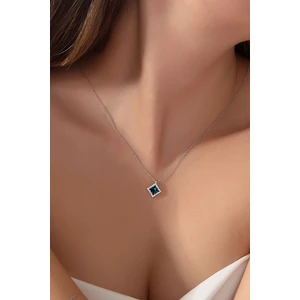 Usho Jewelry 925 Ayar Gümüş Kare Pırlanta Modeli Kolye