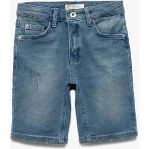 Pamuklu Beli Ayarlanabilir Lastikli Cep Detaylı Denim Şort