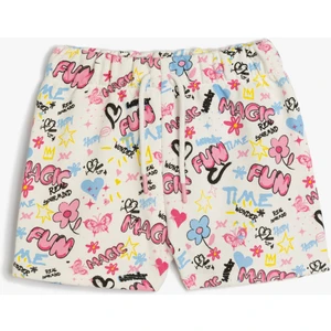 Beli Lastikli Şort Baskı Detaylı