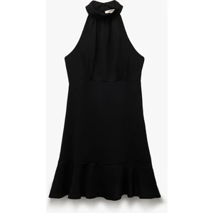 Aerobin Kumaş Kolsuz Halter Yaka Mini Elbise