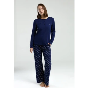 Pierre Cardin Uzunkol, Kadın Büyük Beden Pijama Takım, Viskon Kumaş
