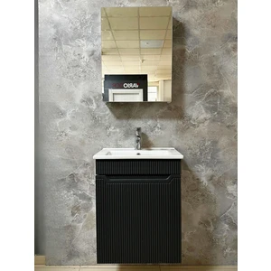 Banyo Dolabı Aynalı Cnc Işlemeli Membran Kapaklı 55 cm