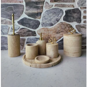 Akm Dekor Traverten 7'li Mermer Banyo Seti