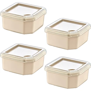 4'Lü Q-Box Saklama Kabı Latte 650 ML